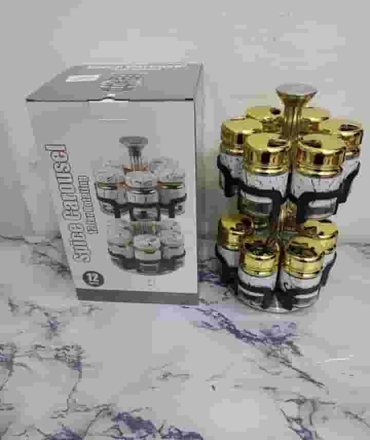 Marble spice set with 2 different colors 12 pieces