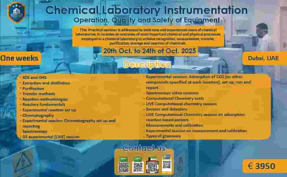 دورة تدريبية في دبي أجهزة المختبرات الكيميائية التشغيل دورة تدريبية في دبي أجهزة المختبرات الكيميائية التشغيل